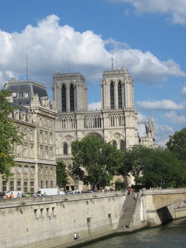 The Notre Dame cathedral has a beautiful facade, but it is best enjoyed from the side (three days in Paris itinerary) 