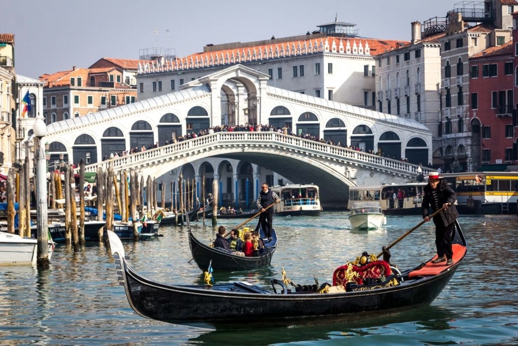 Venice with kids - check out the Rialto bridge and market
