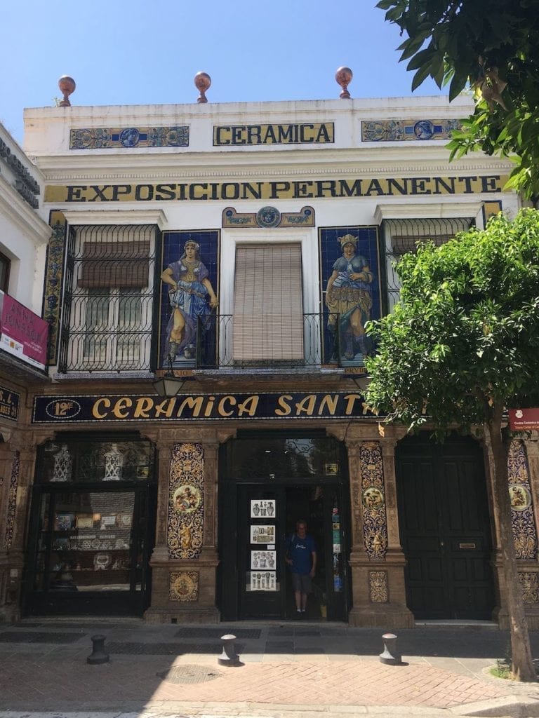 Storefront of Triana's ceramic workshop in Seville. 