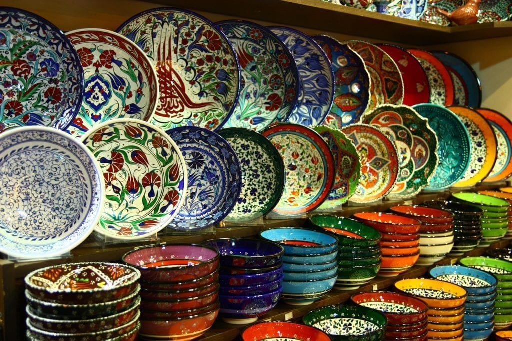 Array of hand-painted Turkish ceramics - a worthy souvenir to take back home as a memento of your winter in Istanbul. 