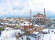 View of Hagia Sophia in winter in Istanbul, Turkey