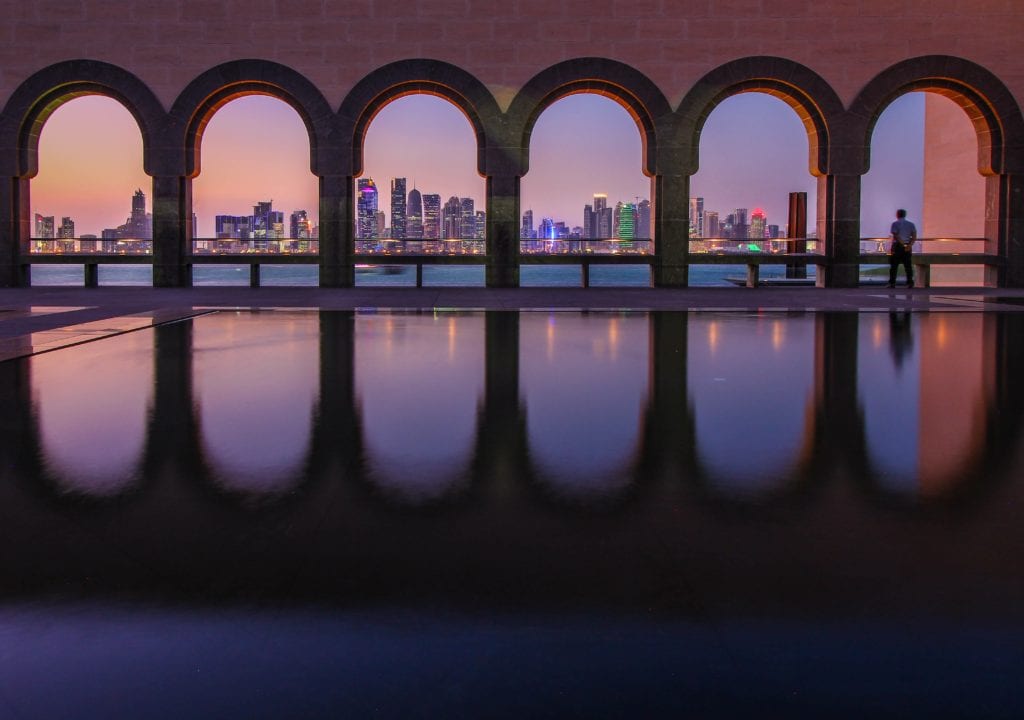 Qatar itinerary - night skyline