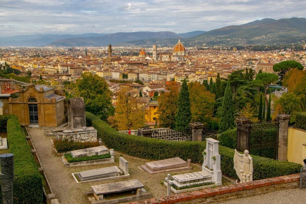 Where to eat in Florence - panoramic Florence skyline from Oltrarno