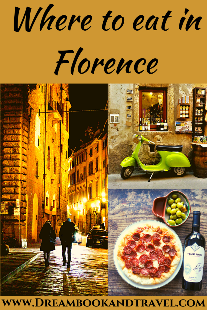 A complete foodies' guide to where to eat in Florence, from breakfast to elegant dining, gelato, and historical locations. Authentic markets, friendly waiters, mouth-watering dishes! #Florence #Italy #Toscana #foodies #travelyourway
