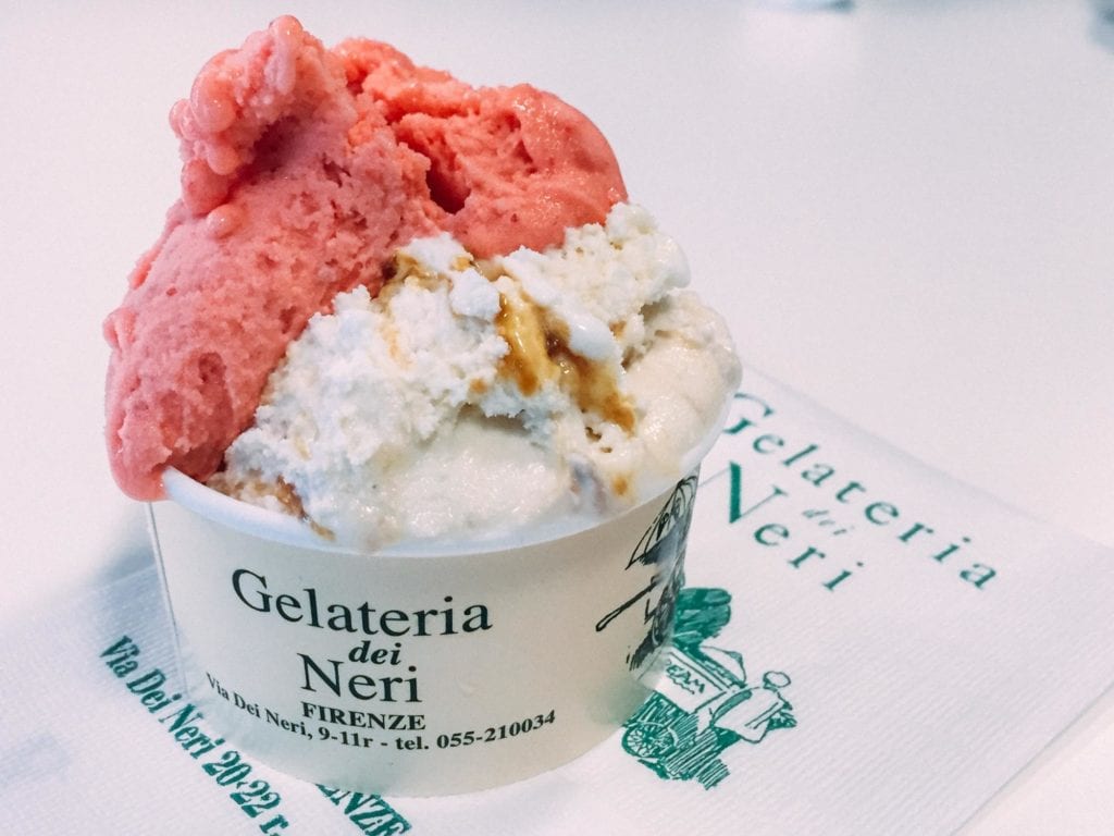 Where to eat in Florence - traditional gelato at Gelateria die Neri