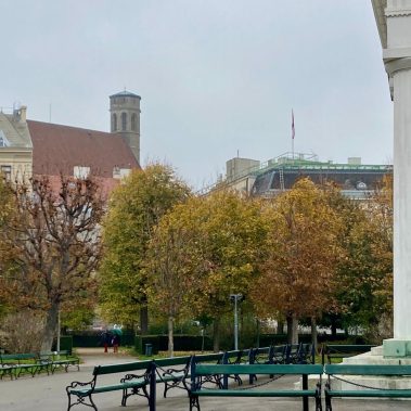 Autumn in Vienna - Minoritenkirche from Volksgarten